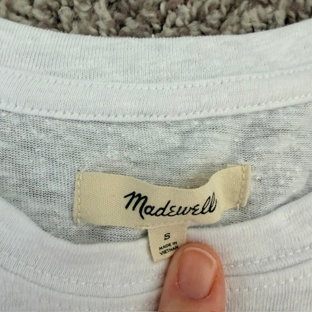 Madewell Tee Shirt Women's Small White Basic Crew Neck Soft Staple Layer - Picture 3 of 7